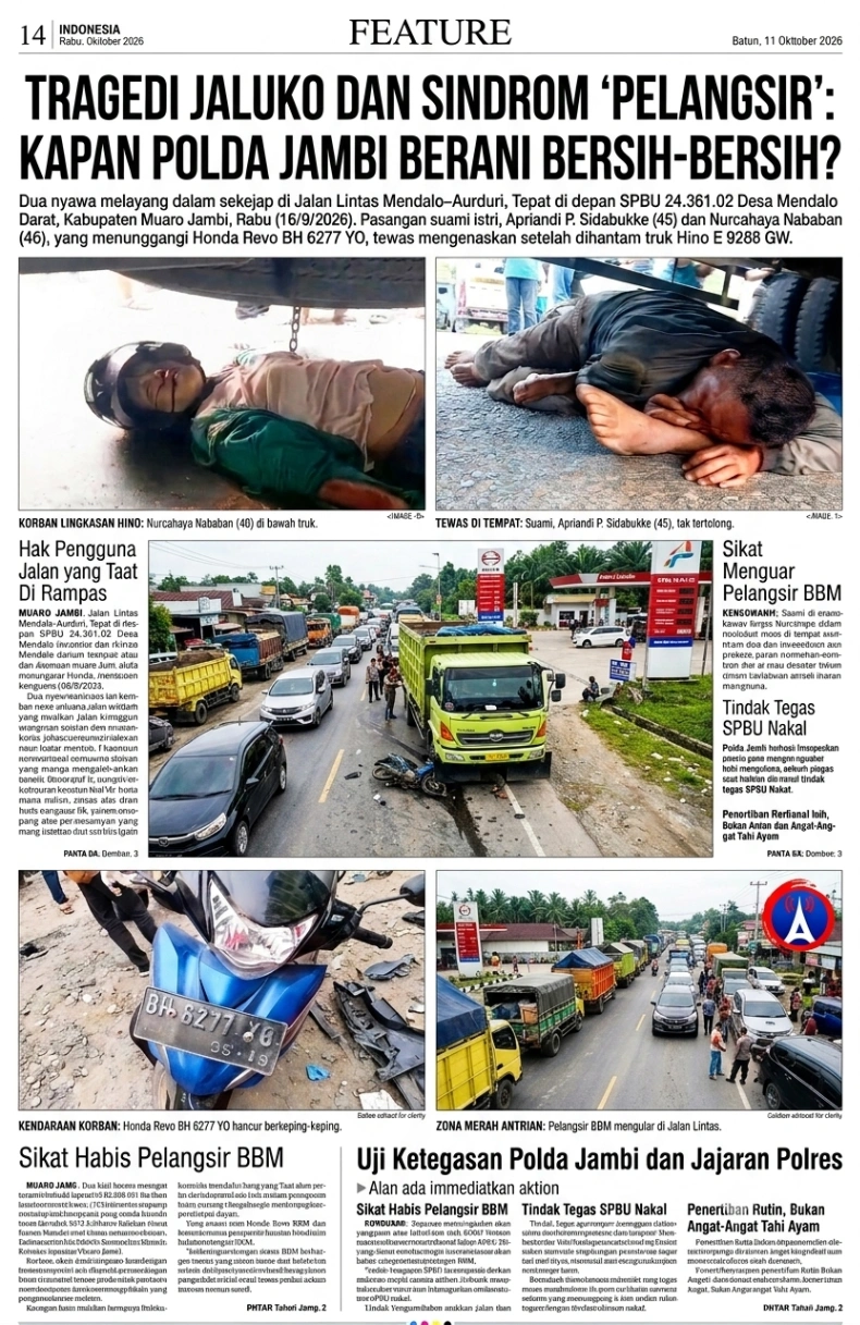 TRAGEDI JALUKO DAN SINDROM 'PELANGSIR': KAPAN POLDA JAMBI BERANI BERSIH-BERSIH?