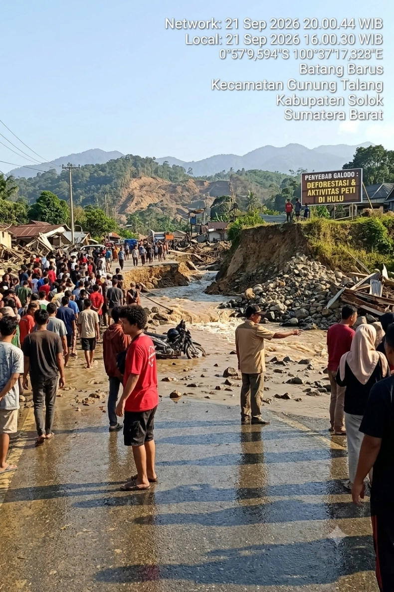 EDITORIAL NEWSLAN.ID: Galodo Solok dan Bom Waktu Tambang Ilegal di Hulu