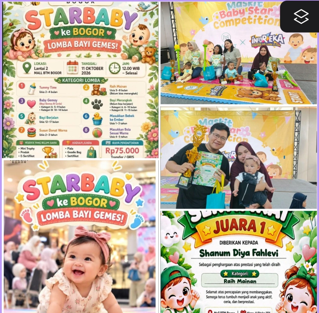60 Bayi Ceria Ramaikan Starbaby ke Bogor di Mall BTM, Shanum dari Parakan Ciomas Sabet Juara 1
