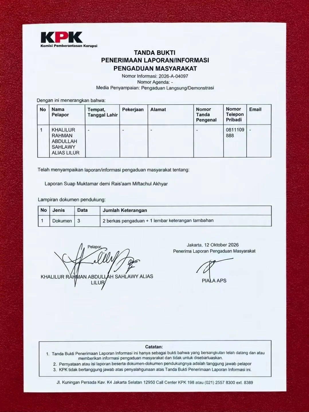 Laporan Dugaan Suap Muktamar Ke-35 NU Disampaikan ke KPK, Nama Nusron Wahid Hingga Saifullah Yusuf Disorot