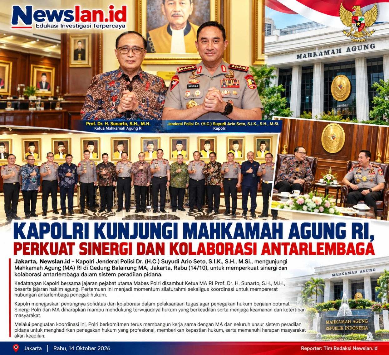 Kapolri Kunjungi Mahkamah Agung RI, Perkuat Sinergi dan Kolaborasi Penegakan Hukum