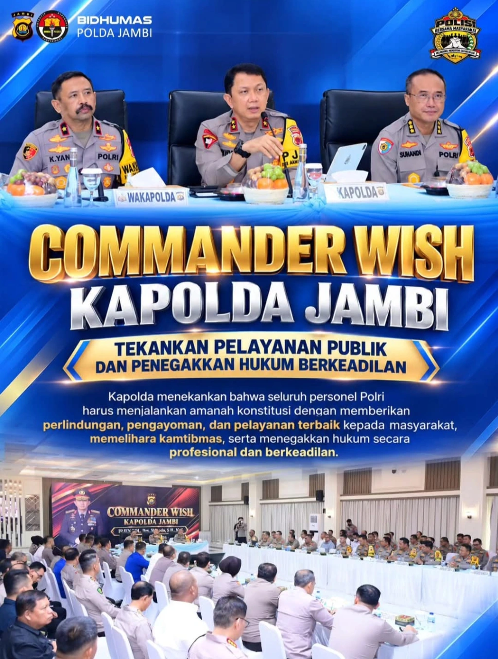 Kapolda Jambi Irjen Pol. Widodo Tegaskan Komitmen Polri Berintegritas, Profesional, dan Humanis