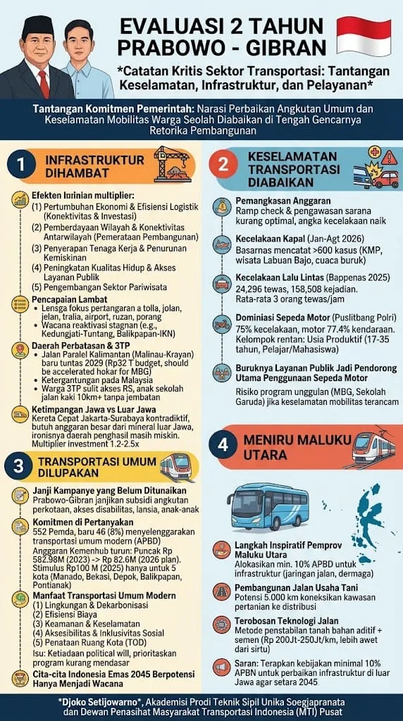 Catatan Kritis Sektor Transportasi: Tantangan Keselamatan, Infrastruktur, dan Pelayanan