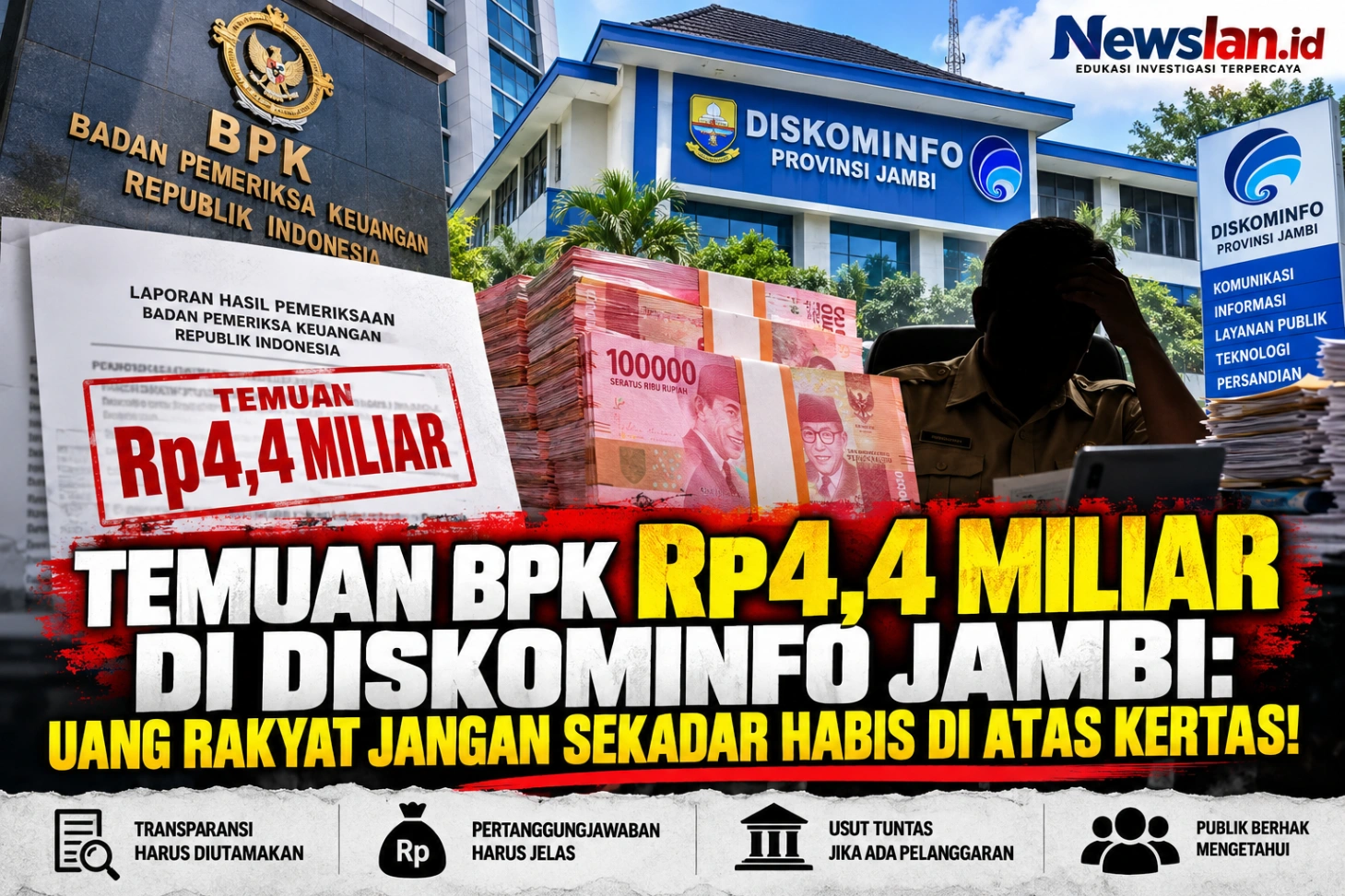 TEMUAN BPK RP4,4 MILIAR DI DISKOMINFO JAMBI: UANG RAKYAT JANGAN SEKADAR HABIS DI ATAS KERTAS!