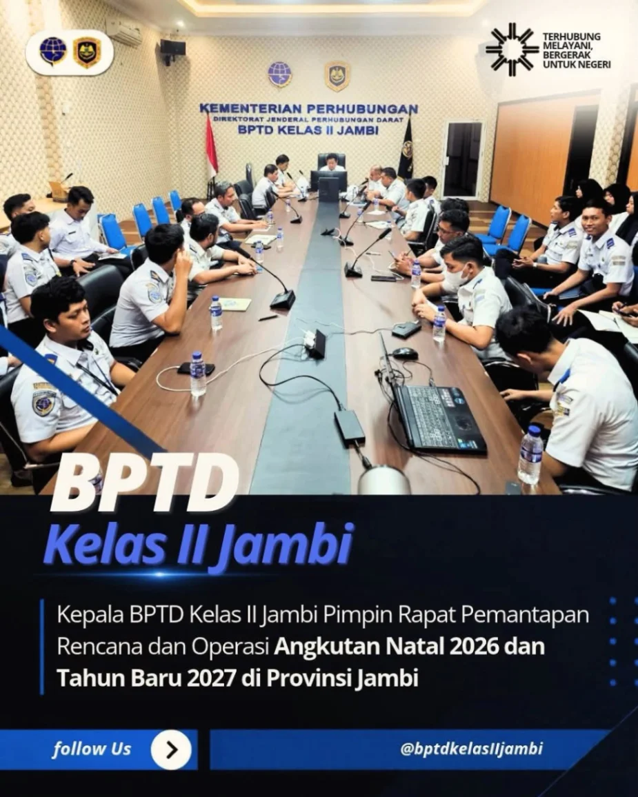 BPTD KELAS II JAMBI MATANGKAN OPERASI NATARU 2026/2027, SEJUMLAH TITIK RAWAN KEMACETAN JADI PERHATIAN