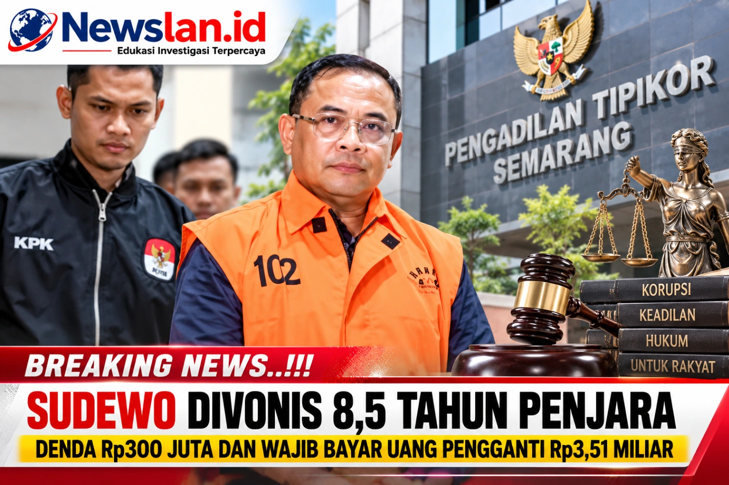 VONIS 8,5 TAHUN UNTUK SUDEWO: DENDA Rp300 JUTA, UANG PENGGANTI Rp3,51 MILIAR, PUBLIK MENUNGGU EFEK JERA!