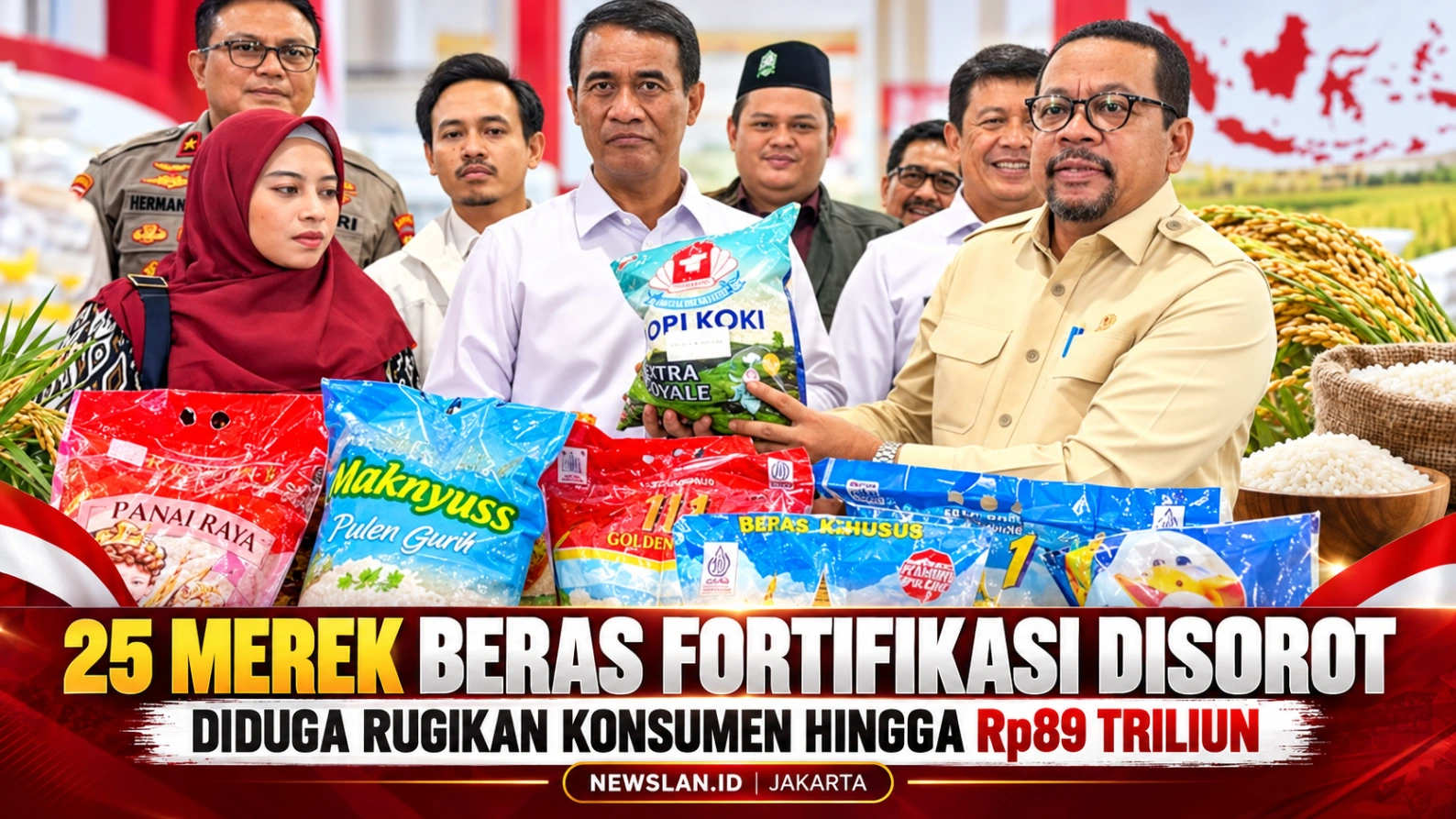 25 MEREK BERAS FORTIFIKASI DISOROT! MENTAN UNGKAP POTENSI KERUGIAN KONSUMEN Rp89 TRILIUN