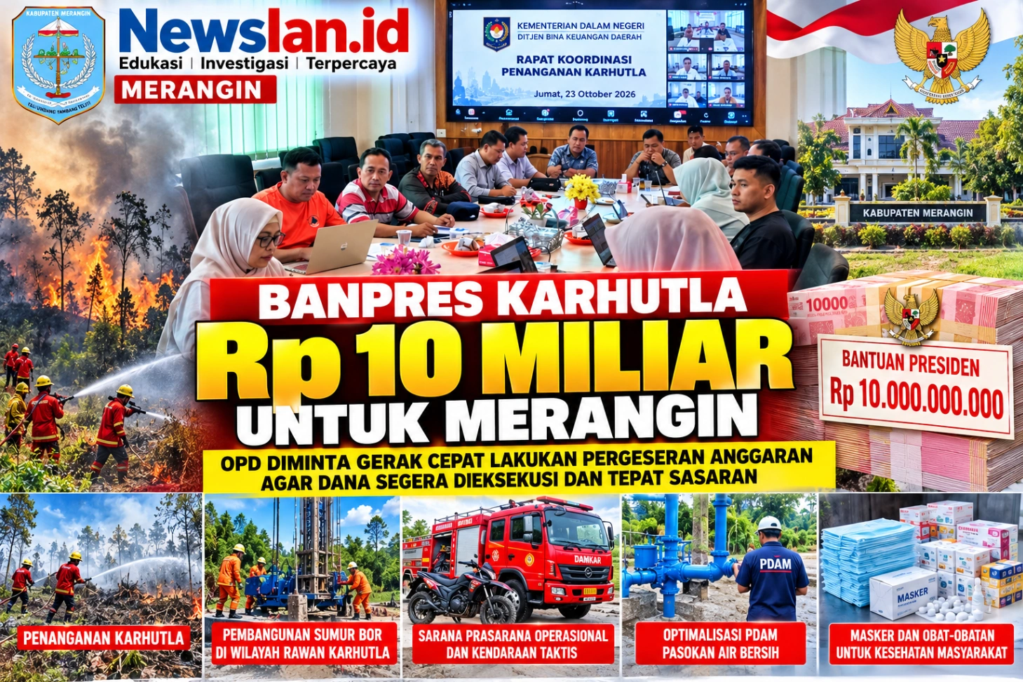 Banpres Karhutla Rp10 Miliar untuk Merangin, Sekda Zulhifni Desak OPD Bergerak Cepat: Anggaran Harus Tepat Sasaran!