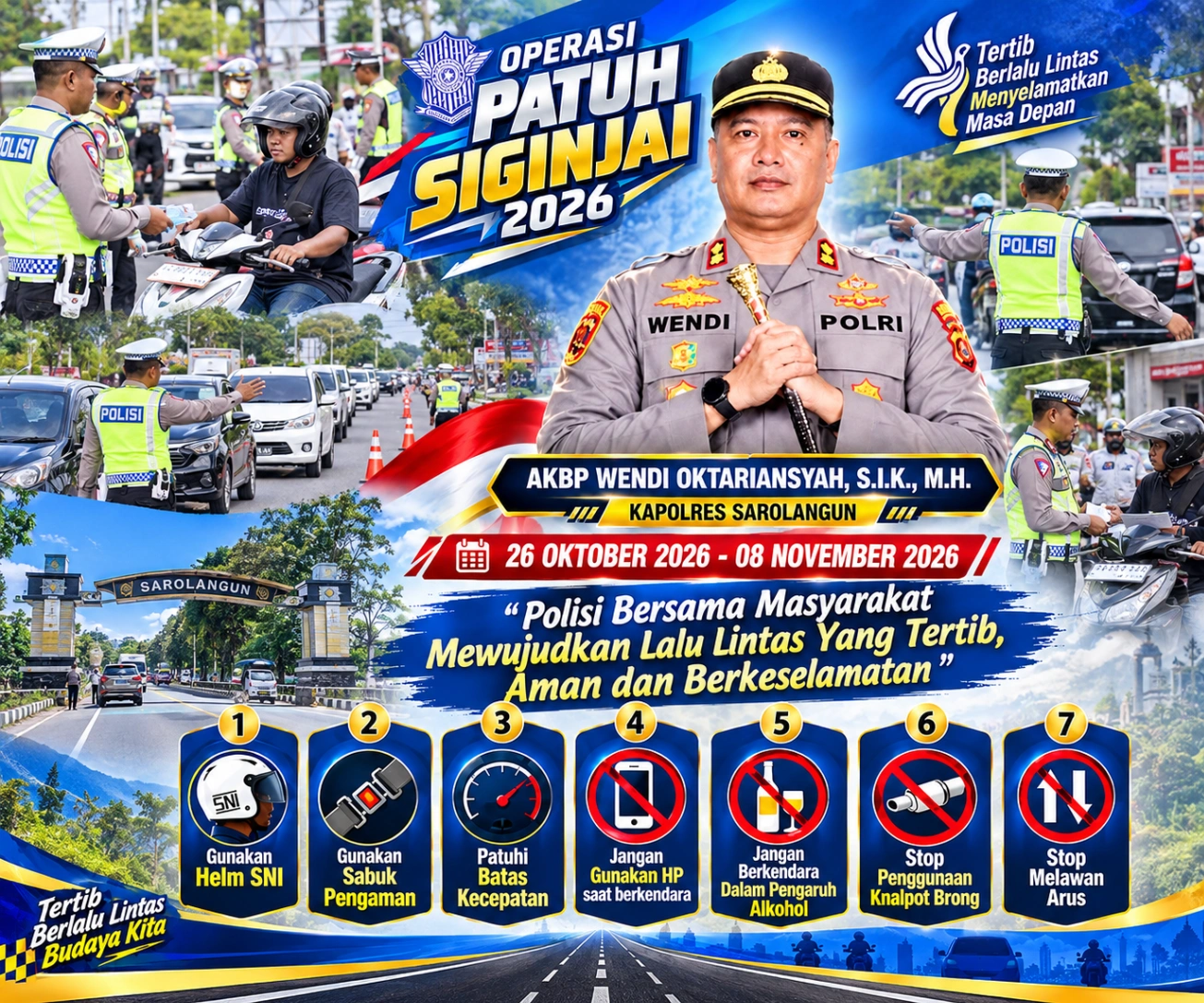 Operasi Patuh Siginjai 2026 Dimulai 26 Oktober, Kapolres Sarolangun Ajak Masyarakat Tertib Berlalu Lintas