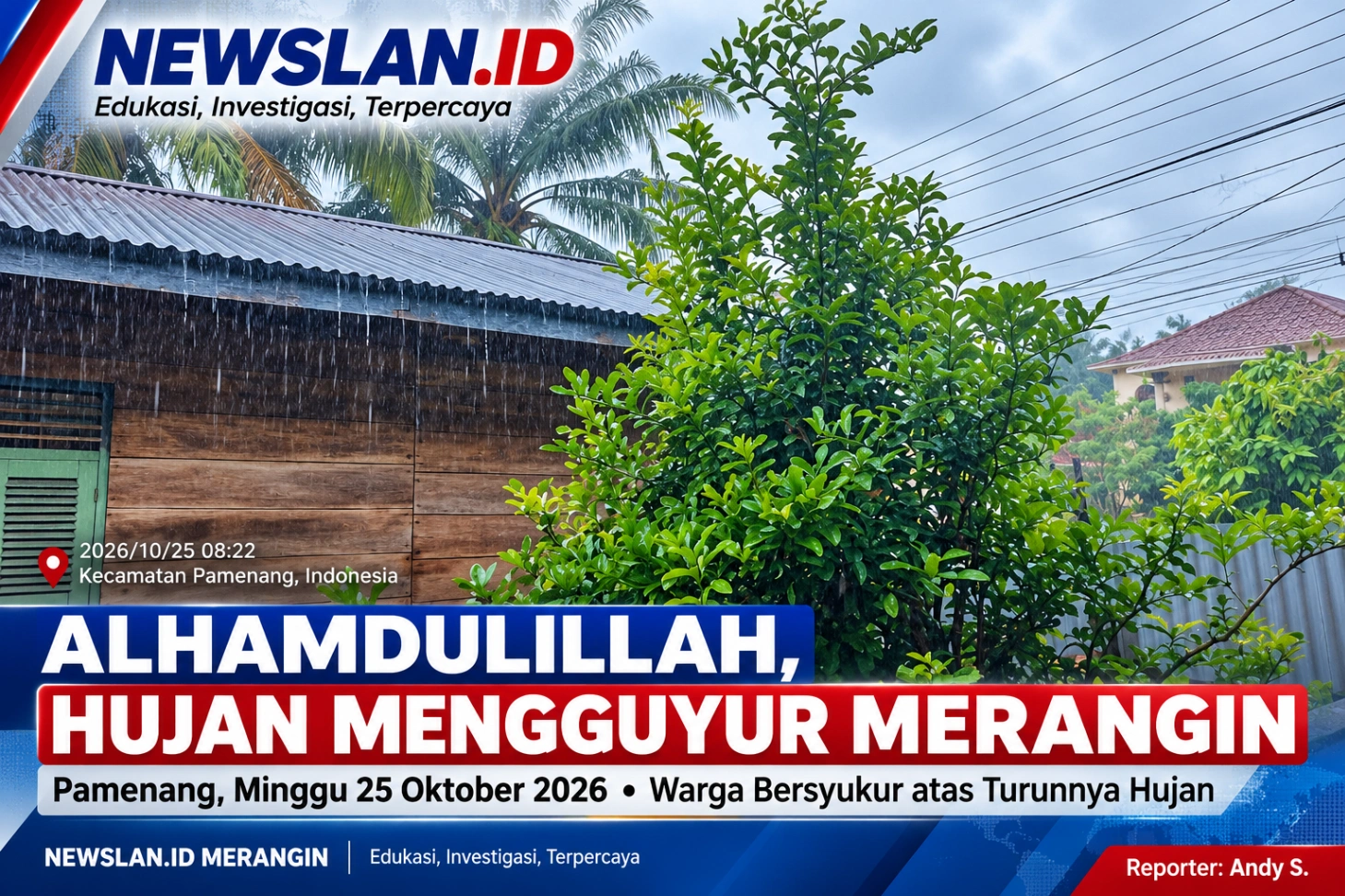Diguyur Hujan Sejak Semalam hingga Pagi, Warga Bangko Bersyukur: Alhamdulillah, Hujan Turun!