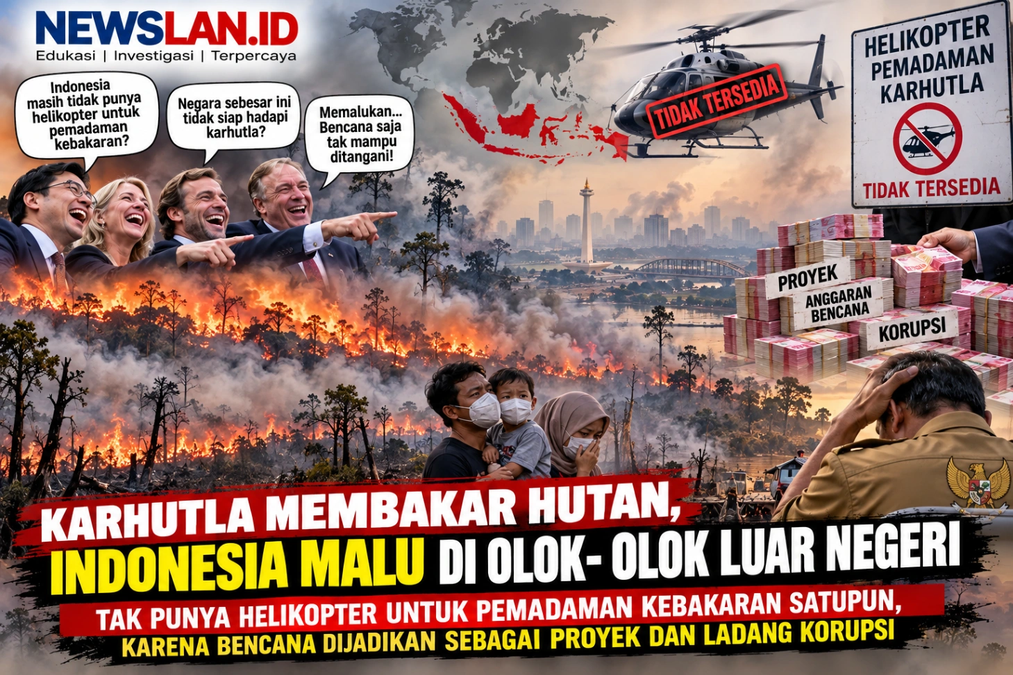 KARHUTLA MEMBAKAR HUTAN, ASAP MEMPERMALUKAN INDONESIA: JANGAN SAMPAI BENCANA MENJADI LADANG PROYEK!