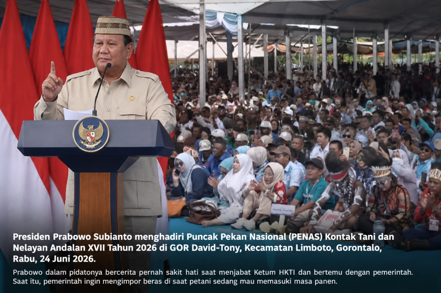 Prabowo Kenang Pengalaman Saat Pimpin HKTI, Soroti Kebijakan Impor Beras Jelang Masa Panen Petani