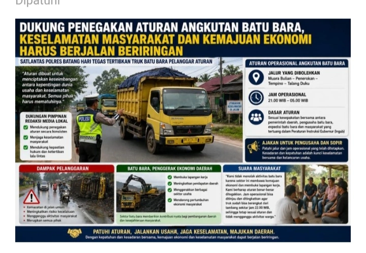 Ketua LCKI Batang Hari Dukung Penegakan Aturan Angkutan Batu Bara, Minta Jam Operasional Dipatuhi