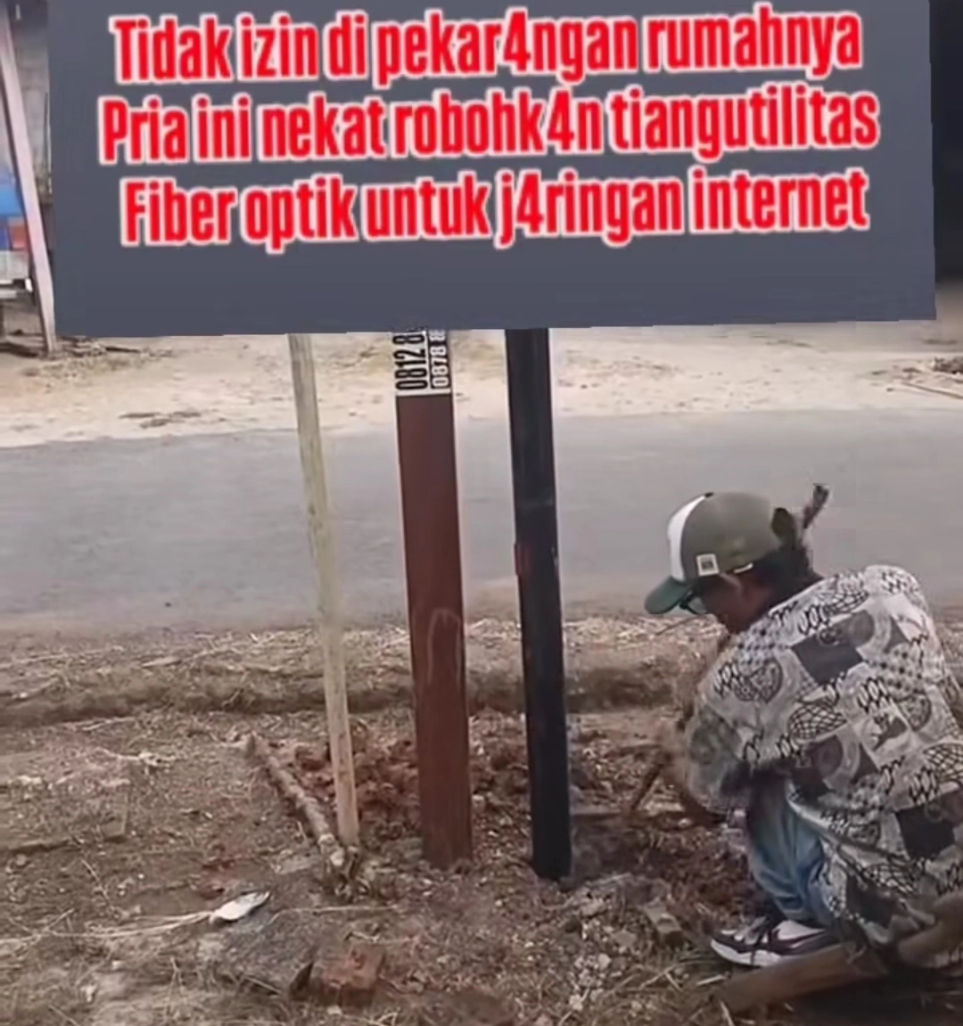 Tak Terima Pekarangan Dicaplok Tanpa Izin, Seorang Pria Nekat Robohkan Tiang Utilitas