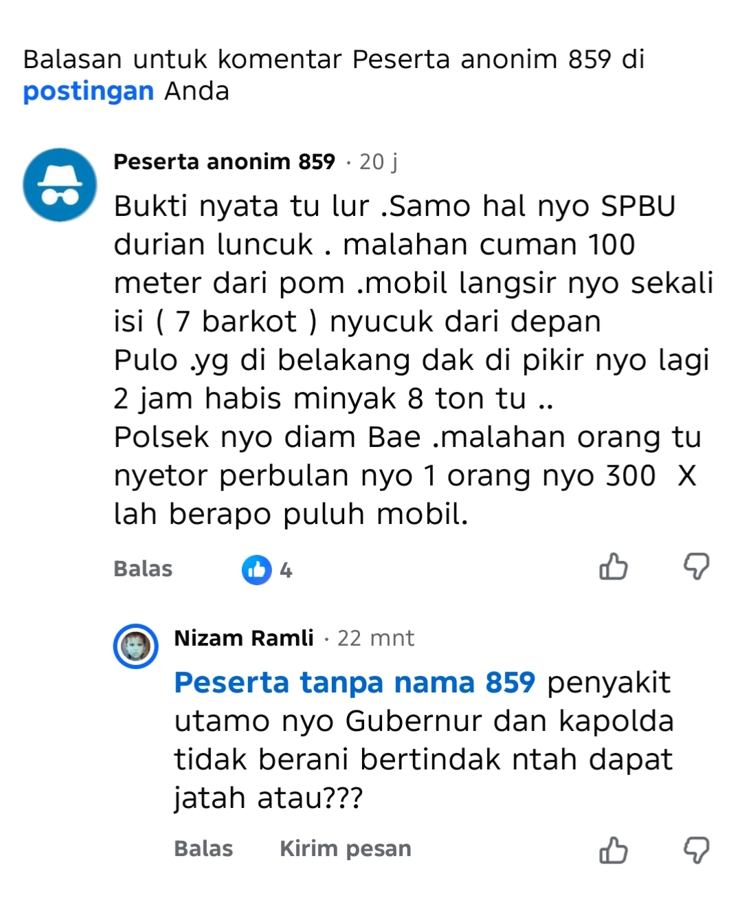 SPBU 24.366.33 DURIAN LUNCUK DIKEPUNG KOMEN PEDAS WARGA  