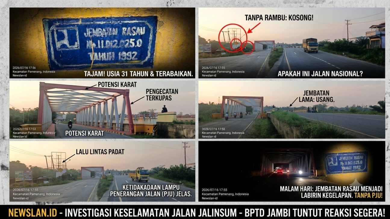 Jembatan Sungai Rasau Jalinsum Merangin: Bertahun-tahun Gelap dan Tanpa Rambu, BPTD Jambi Tutup Mata?