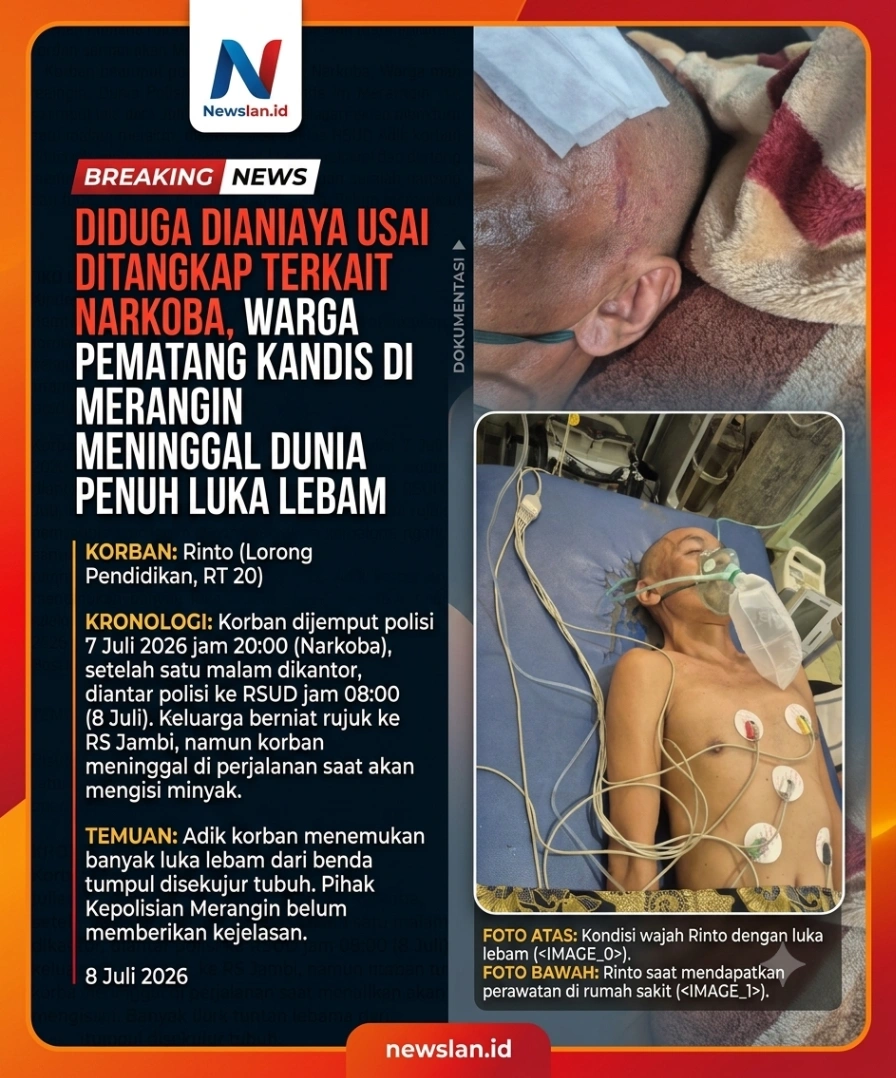 BREAKING NEWS: Diduga Dianiaya Usai Ditangkap Terkait Narkoba, Warga Pematang Kandis Merangin Meninggal Dunia Penuh Luka Lebam