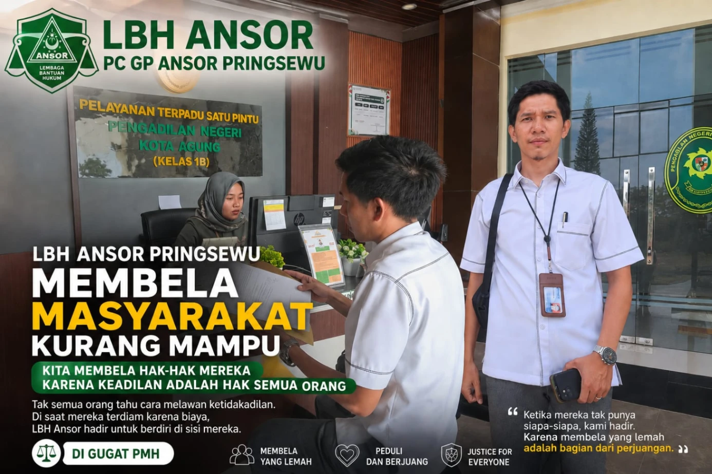 ‎BERAWAL DARI UTANG Rp6 JUTA, PASANGAN WARGA PRINGSEWU DIGUGAT KE PENGADILAN, LBH ANSOR PRINGSEWU TURUN MEMBERIKAN PEMBELAAN