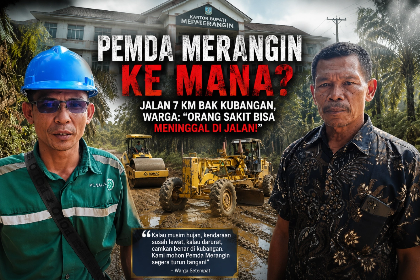 Pemda Merangin Ke Mana? Jalan 7 KM Bak Kubangan, Warga: "Orang Sakit Bisa Meninggal di Jalan!"