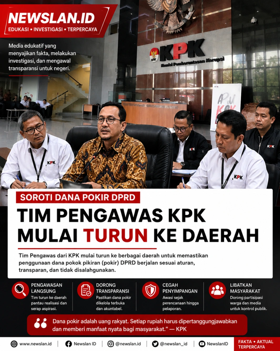 ALOKASI DANA POKIR DPRD JADI SOROTAN, KPK INGATKAN POTENSI PENYIMPANGAN